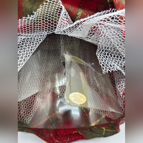 VINTAGE Angel Christmas Tree Topper / Decoration Red Gold Plaid - Picture 8 of 8